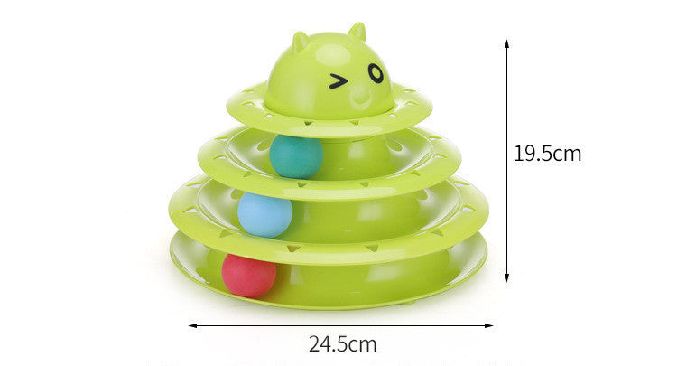 JMT-795722 Three-Tier Sounding Cat Toy with Interactive Features - Durable PP Construction