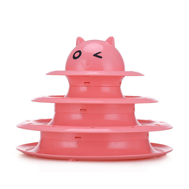 JMT-795722 Three-Tier Sounding Cat Toy with Interactive Features - Durable PP Construction