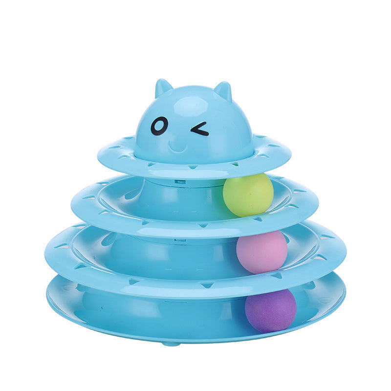 JMT-795722 Three-Tier Sounding Cat Toy with Interactive Features - Durable PP Construction