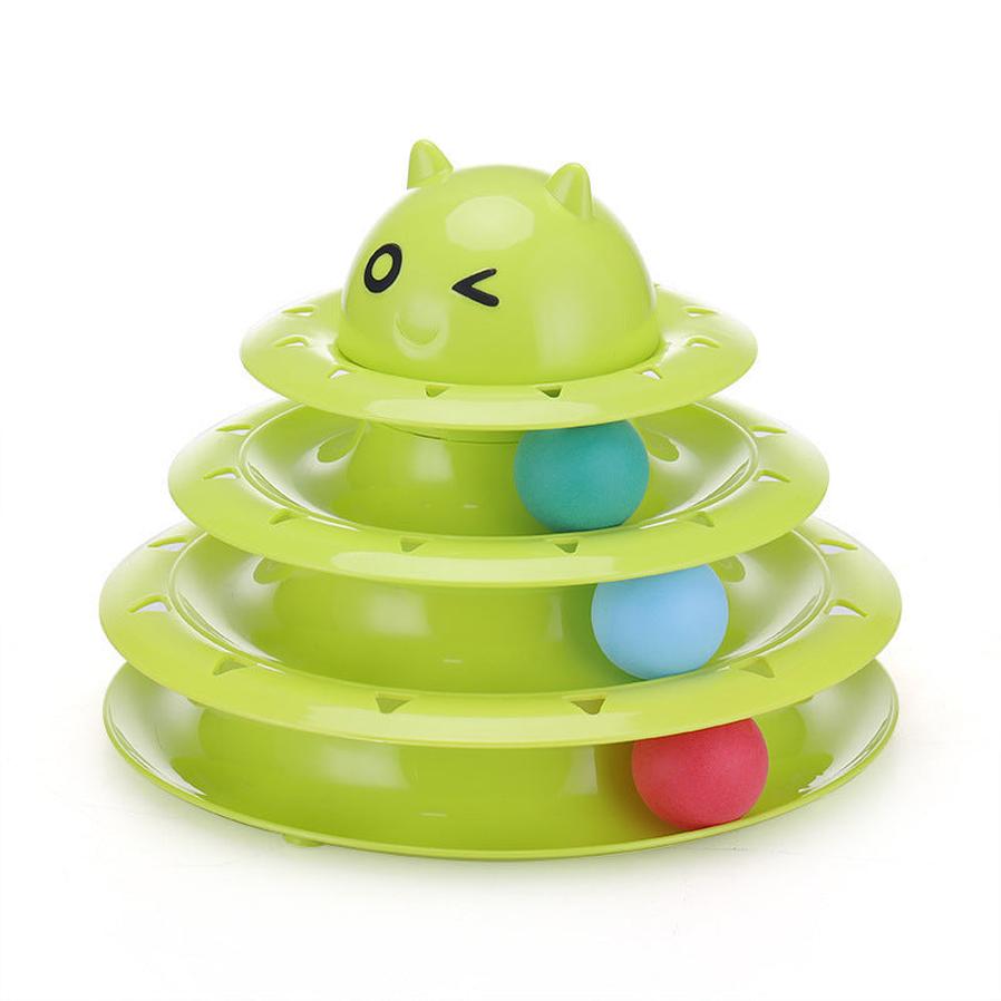 JMT-795722 Three-Tier Sounding Cat Toy with Interactive Features - Durable PP Construction