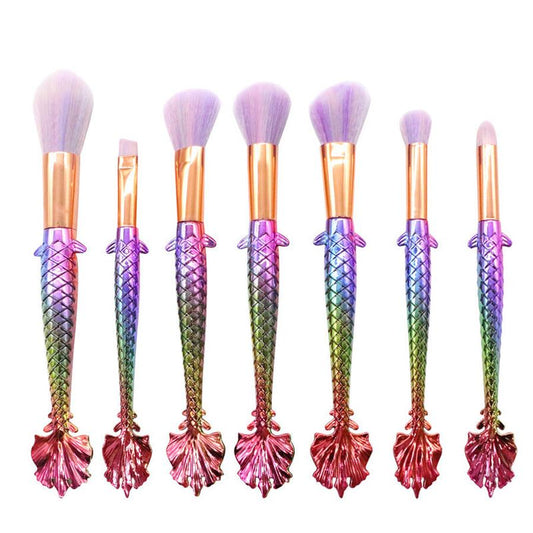 JMT-795850 Colorful 7-Piece Makeup Brush Set with Fan Brush for Precise Application