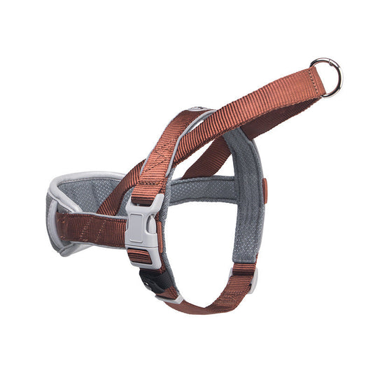 JMT-795914 Adjustable Nylon Dog Leash Vest Chest Strap - Available in Red, Blue, Brown and Multiple Sizes