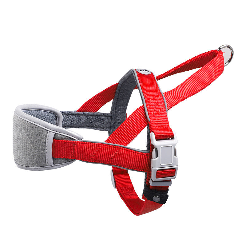 JMT-795914 Adjustable Nylon Dog Leash Vest Chest Strap - Available in Red, Blue, Brown and Multiple Sizes