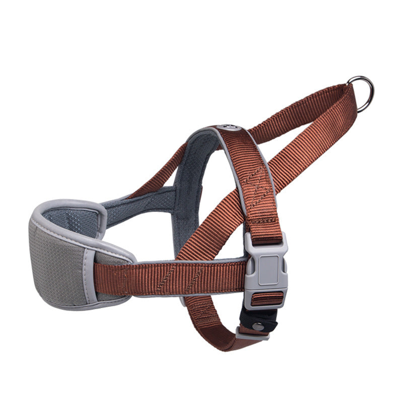 JMT-795914 Adjustable Nylon Dog Leash Vest Chest Strap - Available in Red, Blue, Brown and Multiple Sizes
