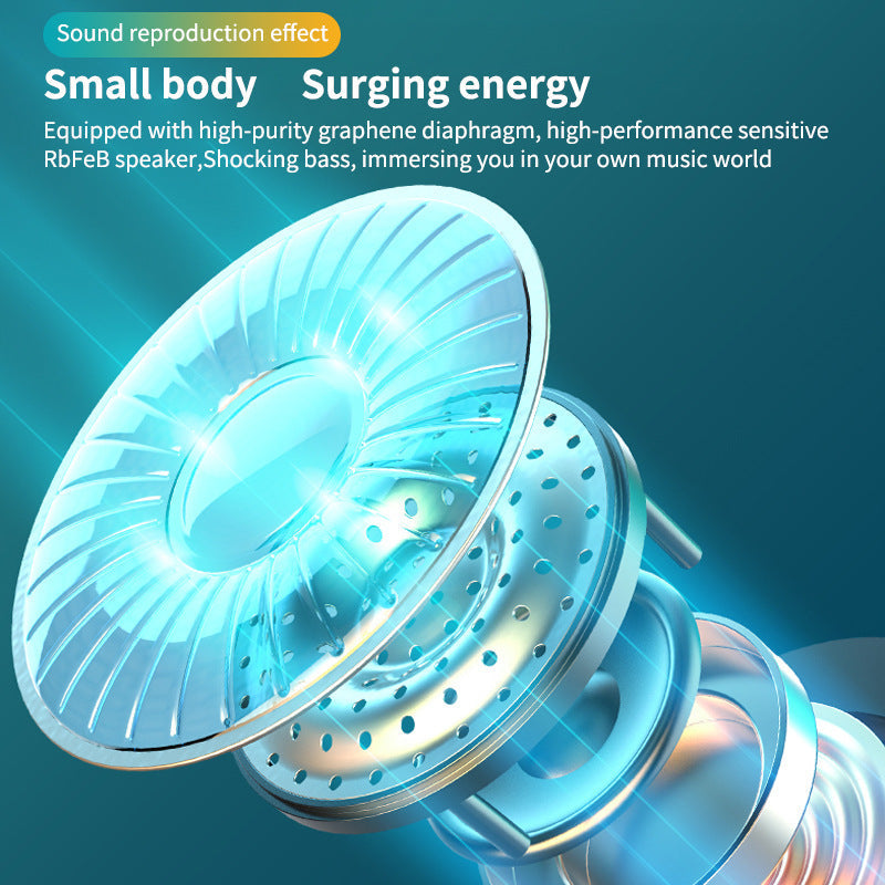 JMT-796554 Touch-Controlled In-Ear Bluetooth Headset with Battery Level Display - Black/White