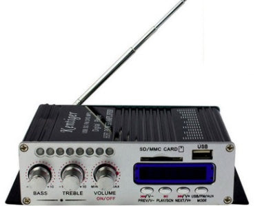 JMT-796746 Multi-Function Amplifier with MP3 Player, FM Radio, and Remote Control for Home and Vehicle Audio Systems