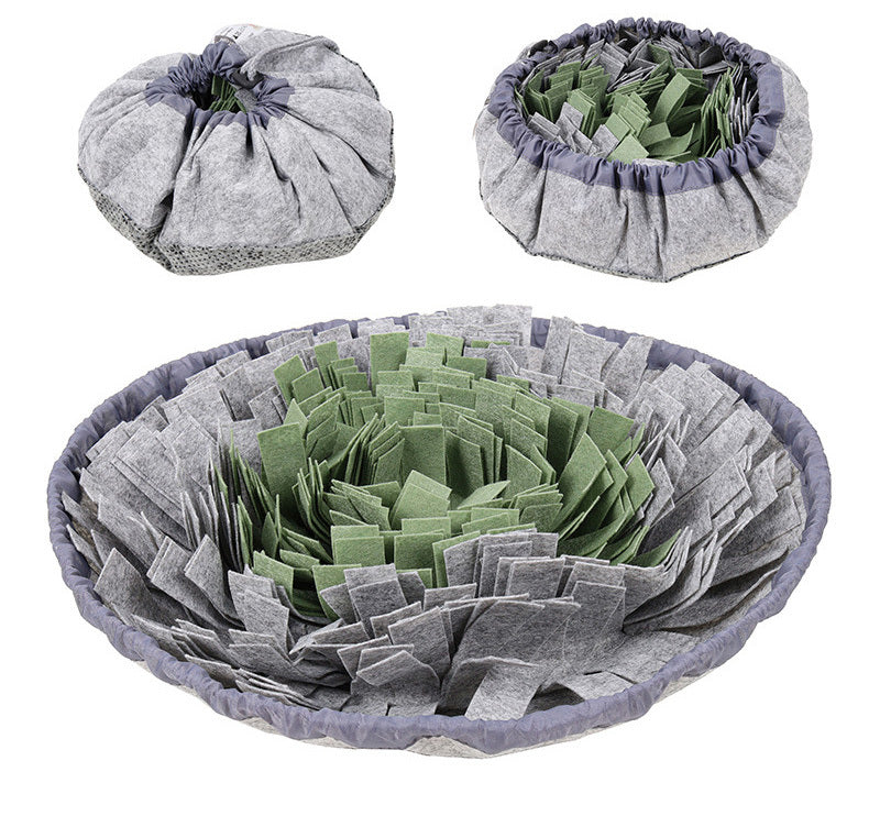 JMT-797194 Sniff Bowl Interactive Pet Toy - Felt Cloth Sniffing Cushion in Multiple Colors