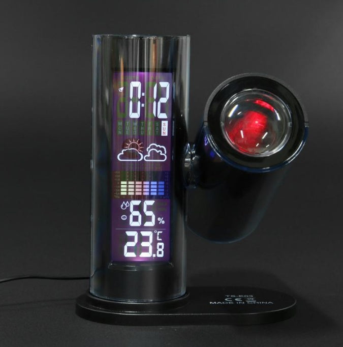 JMT-797898 Digital LCD Projection Clock with Temperature, Humidity Display, and Colorful LED Backlight