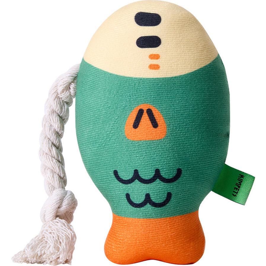 JMT-798026 Interactive Plush Chew Toy for Dogs - Squeaky Wear-Resistant Puffhead Fish Teeth Cleaning Toy