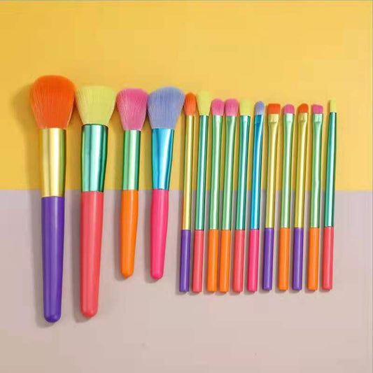 JMT-798154 15-Piece Multi-Color Makeup Brush Set for Effortless Beauty Application
