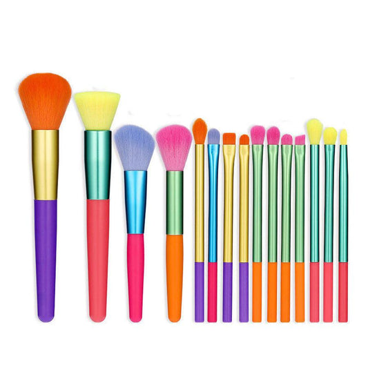 JMT-798154 15-Piece Multi-Color Makeup Brush Set for Effortless Beauty Application