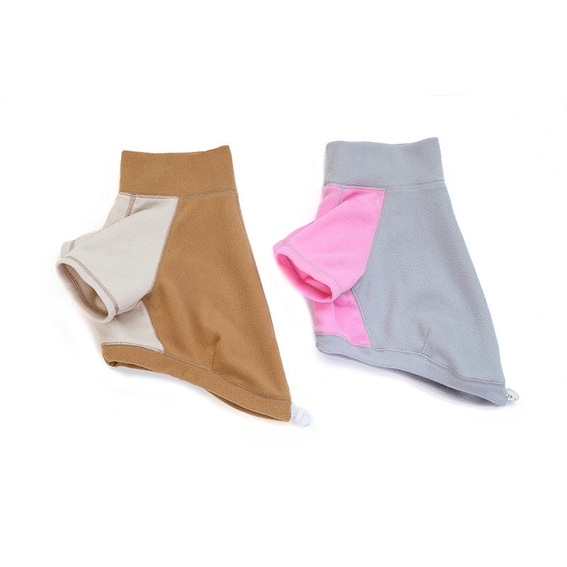 JMT-798666 Fleece Dog Clothes with Adjustable Pig Nose Button - Two-Legged Casual Apparel for Pets in Brown, Gray, and Pink