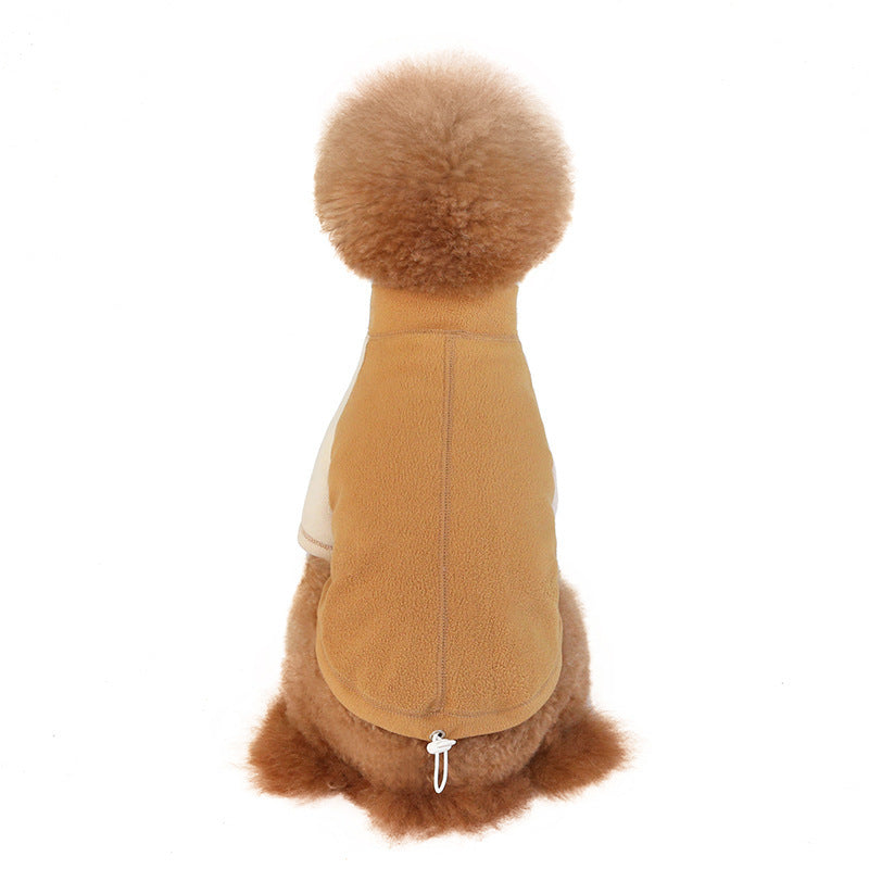 JMT-798666 Fleece Dog Clothes with Adjustable Pig Nose Button - Two-Legged Casual Apparel for Pets in Brown, Gray, and Pink