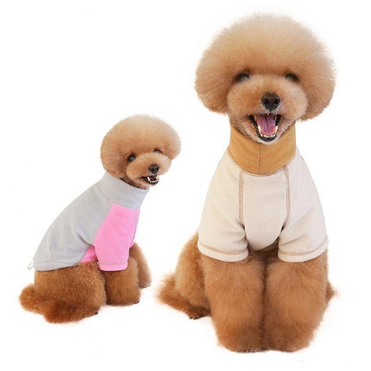 JMT-798666 Fleece Dog Clothes with Adjustable Pig Nose Button - Two-Legged Casual Apparel for Pets in Brown, Gray, and Pink