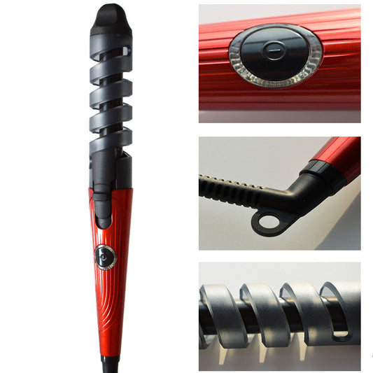 JMT-799178 Magic Spiral Curling Iron with Anion Hair Care, Anti-Scald and 40W Power - Model XD-178 in Red