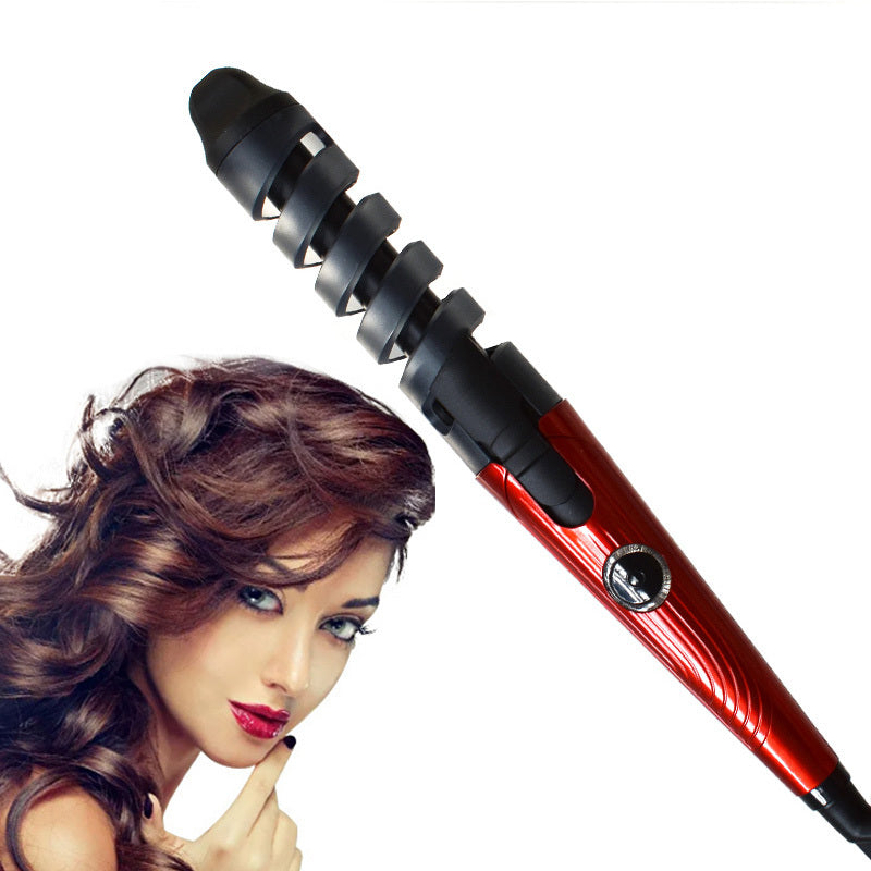 JMT-799178 Magic Spiral Curling Iron with Anion Hair Care, Anti-Scald and 40W Power - Model XD-178 in Red