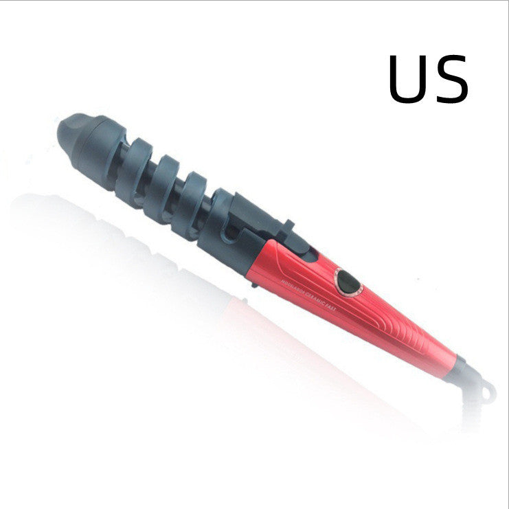 JMT-799178 Magic Spiral Curling Iron with Anion Hair Care, Anti-Scald and 40W Power - Model XD-178 in Red