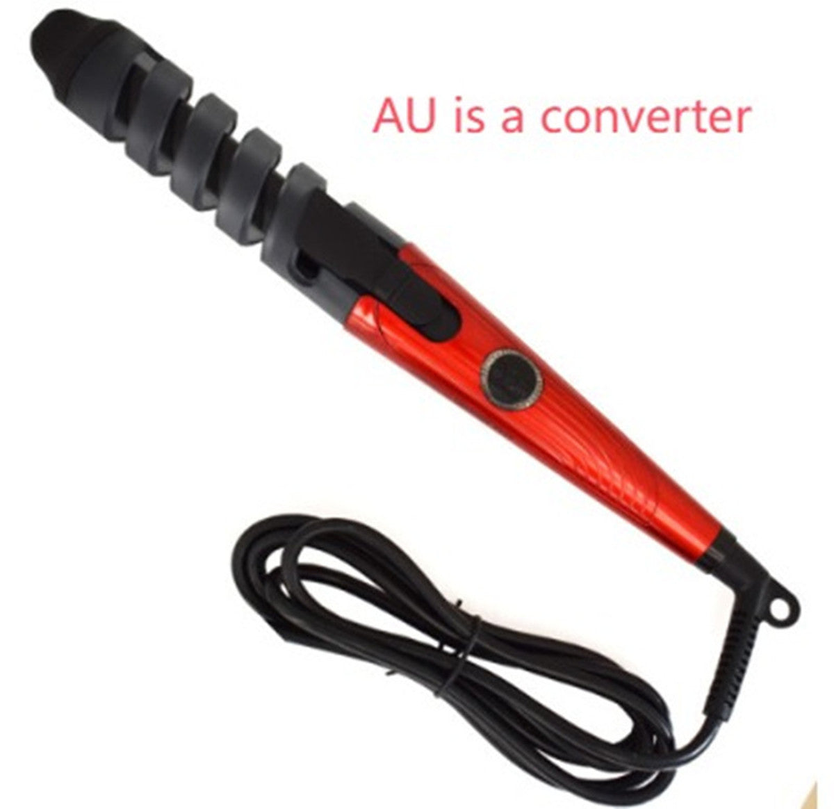 JMT-799178 Magic Spiral Curling Iron with Anion Hair Care, Anti-Scald and 40W Power - Model XD-178 in Red