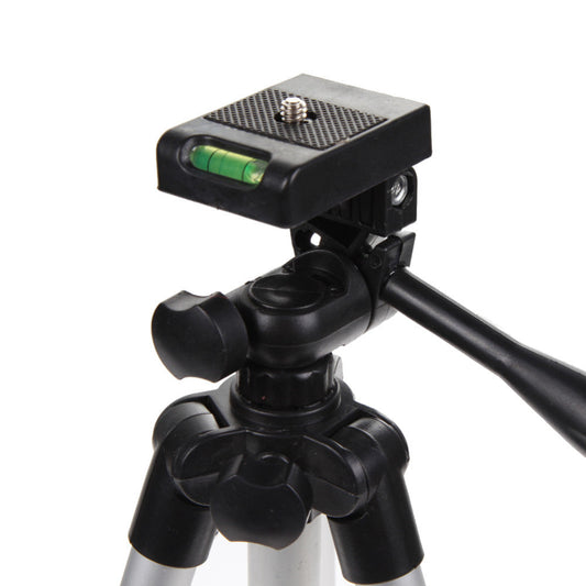 JMT-799562 Portable Aluminum Alloy Tripod Compatible with Digital Cameras and iPhone Models, 4 Sections, Adjustable Height 350-1060 mm, 1.5 kg Load Capacity, White