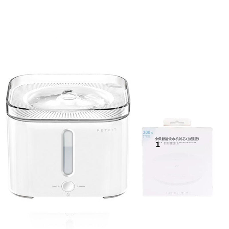 JMT-800202 White Pet Drinking Fountain - 2nd Generation Tray - Durable Plastic Design for Cats