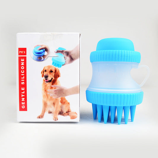 JMT-800266 Silicone Pet Bath Brush with Massage Function – 12x8cm, 125ml Capacity