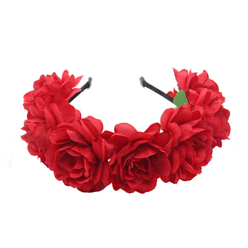 JMT-800714 Flower-Shaped Cloth Headband in Red, Pink, and Mixed Colors