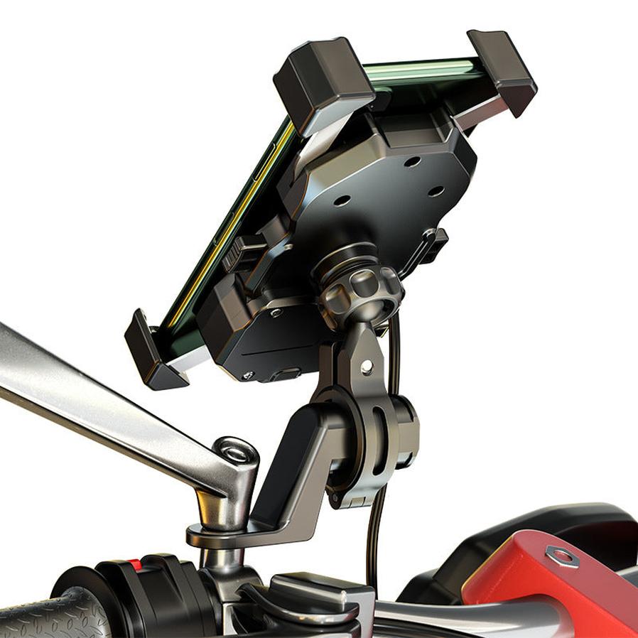 JMT-800714 Motorcycle 15W QC3.0 Fast Charging Phone Holder for Outdoor Riding