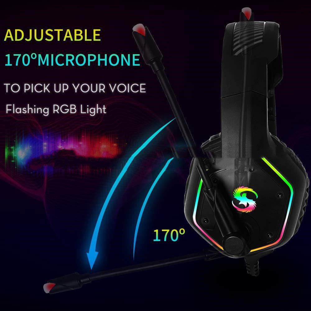 JMT-800842 RGB Light 7.1 Surround Sound Wired Gaming Headset with Microphone