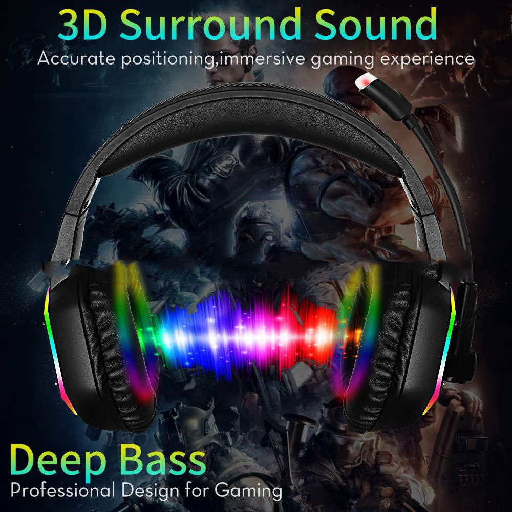 JMT-800842 RGB Light 7.1 Surround Sound Wired Gaming Headset with Microphone