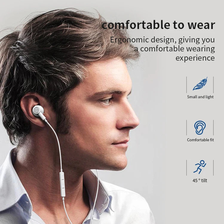 JMT-800842 Wired 3.5mm Earbuds with Microphone and Magnetic Design for iPhone
