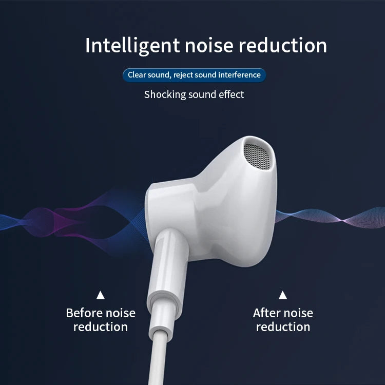 JMT-800842 Wired 3.5mm Earbuds with Microphone and Magnetic Design for iPhone