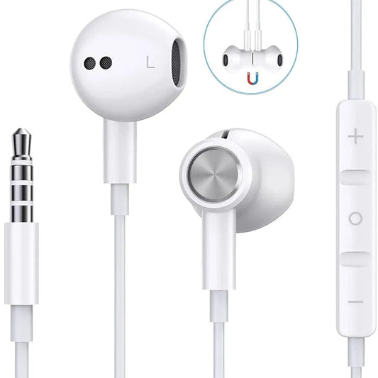 JMT-800842 Wired 3.5mm Earbuds with Microphone and Magnetic Design for iPhone