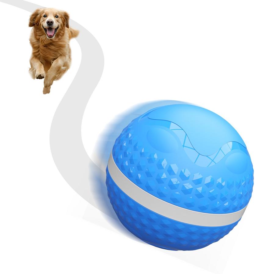 JMT-801482 Interactive Automatic Moving Dog Ball Toy with Lighting Modes for Medium and Large Dogs, Timer & Touch Activated, USB Rechargeable for Enrichment & Stimulation
