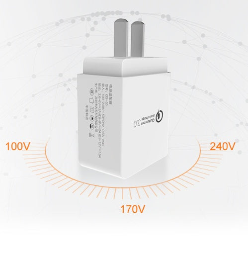 JMT-801674 Quick Charge 3.0 US Travel Charger - 5V 2A, 18W with Multiple Protection Features for Smartphones and Tablets