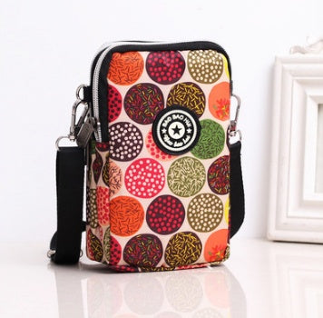 JMT-801866 Vertical Oxford Phone Bag with Zipper Closure and Multiple Floral Prints
