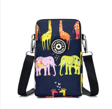 JMT-801866 Vertical Oxford Phone Bag with Zipper Closure and Multiple Floral Prints