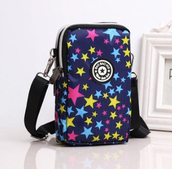 JMT-801866 Vertical Oxford Phone Bag with Zipper Closure and Multiple Floral Prints