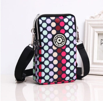 JMT-801866 Vertical Oxford Phone Bag with Zipper Closure and Multiple Floral Prints