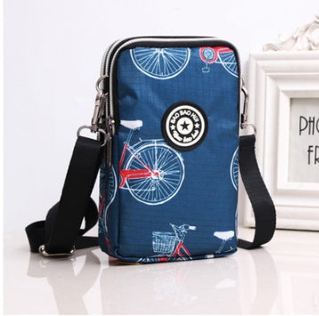 JMT-801866 Vertical Oxford Phone Bag with Zipper Closure and Multiple Floral Prints