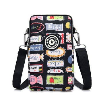 JMT-801866 Vertical Oxford Phone Bag with Zipper Closure and Multiple Floral Prints