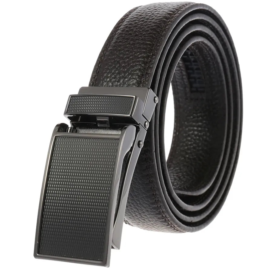JMT-801930 Zinc Alloy Automatic Buckle Leather Belt - Stylish and Durable Design, Adjustable Fit