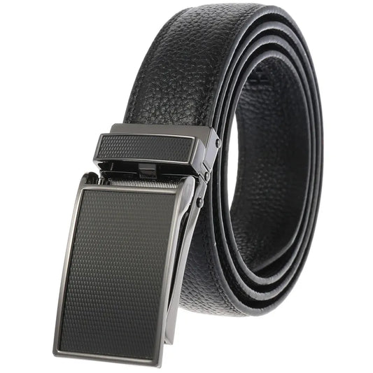 JMT-801930 Zinc Alloy Automatic Buckle Leather Belt - Stylish and Durable Design, Adjustable Fit
