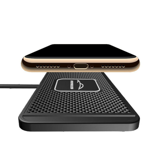 JMT-802186 Wireless Charging Car Anti-Skid Pad for Smartphones - 5W/7.5W/10W Output, Silicone, Compact Design