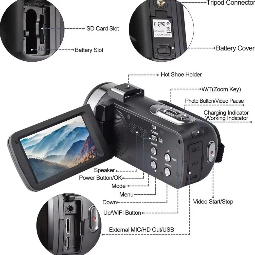 JMT-802250 8K WiFi HD Digital Touch Screen Handheld Camera