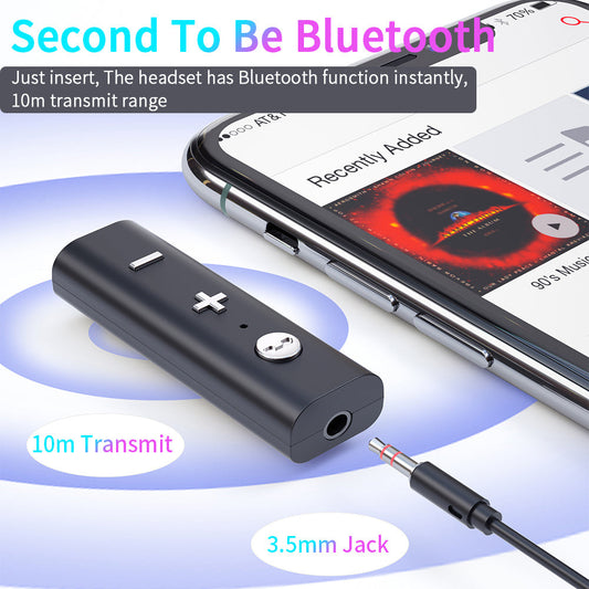 JMT-802506 Bluetooth 5.0 Audio Receiver with 3.5mm Jack for Wireless and Wired Connection
