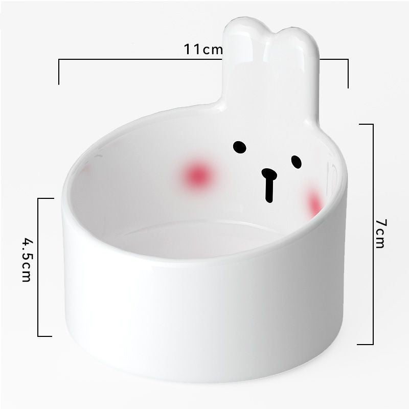 JMT-802506 Cute Ceramic Pet Bowl for Cats and Dogs - Slanted Food and Water Bowl, Available in Two Sizes