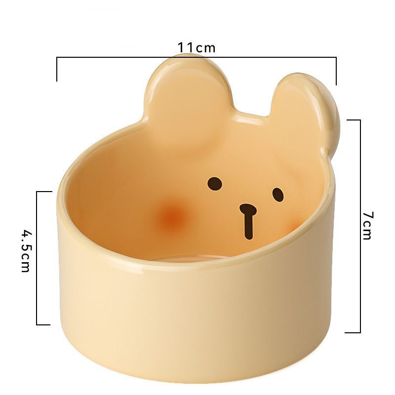 JMT-802506 Cute Ceramic Pet Bowl for Cats and Dogs - Slanted Food and Water Bowl, Available in Two Sizes