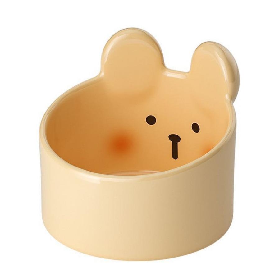 JMT-802506 Cute Ceramic Pet Bowl for Cats and Dogs - Slanted Food and Water Bowl, Available in Two Sizes