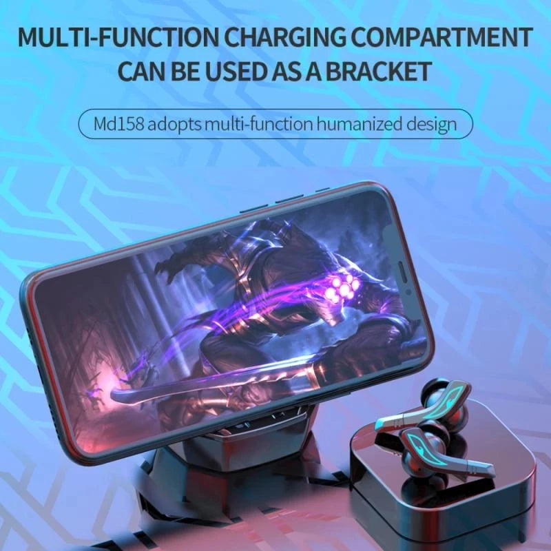 JMT-802506 Wireless TWS Earbuds with LED Display - In-ear Stereo Headphones for Gaming and Sports - Model MD158