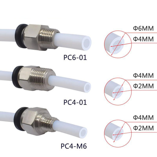 JMT-802634 PC4-M6 Pneumatic Quick Connector for 3D Printers – Available in Multiple Colors